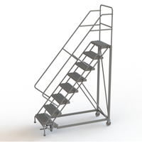 Safety Slope Rolling Ladder, 8 Steps, Serrated, 50° Incline, 80" High Ottawa Fastener Supply