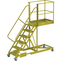 Cantilever Rolling Ladder, Supported, 6 Steps, 40" Platform Depth, 60" Platform Height Ottawa Fastener Supply