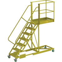 Cantilever Rolling Ladder, Supported, 7 Steps, 40" Platform Depth, 70" Platform Height Ottawa Fastener Supply