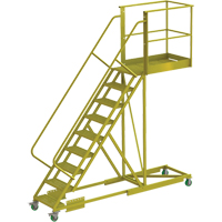 Cantilever Rolling Ladder, Supported, 9 Steps, 40" Platform Depth, 90" Platform Height Ottawa Fastener Supply