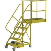 Cantilever Rolling Ladder, Unsupported, 5 Steps, 40" Platform Depth, 50" Platform Height Ottawa Fastener Supply