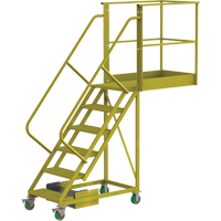 Cantilever Rolling Ladder, Unsupported, 6 Steps, 40" Platform Depth, 60" Platform Height Ottawa Fastener Supply