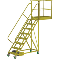 Cantilever Rolling Ladder, Unsupported, 8 Steps, 40" Platform Depth, 80" Platform Height Ottawa Fastener Supply