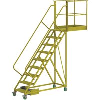 Cantilever Rolling Ladder, Unsupported, 9 Steps, 40" Platform Depth, 90" Platform Height Ottawa Fastener Supply