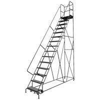 Escabeaux roulants &agrave; dessus profond, 15 marches, Largeur de la marche 24", Hauteur de la plateforme 150", Acier Ottawa Fastener Supply