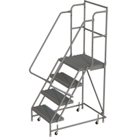 Deep Top Step Rolling Ladder, 4 Steps, 16" Step Width, 40" Platform Height, Steel VC764 | Ottawa Fastener Supply