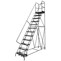 Deep Top Step Rolling Ladder, 7 Steps, 16" Step Width, 70" Platform Height, Steel VC770 | Ottawa Fastener Supply