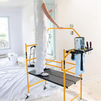 nsemble d'&eacute;chafaudage &agrave; montant de s&eacute;curit&eacute; & tablette pour outils de 4' Jobsite Series, Cadre Acier, 49-1/2" p x 57-3/4" h Ottawa Fastener Supply