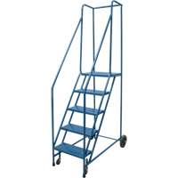 Rolling Step Ladder, 5 Steps, 18" Step Width, 46" Platform Height, Steel Ottawa Fastener Supply