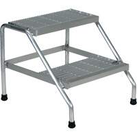 Aluminum Step Stand, 2 Step(s), 22-13/16" W x 24-9/16" L x 20" H, 500 lbs. Capacity VD457 | Ottawa Fastener Supply