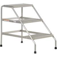 Aluminum Step Stand, 3 Step(s), 22-13/16" W x 34-9/16" L x 30" H, 500 lbs. Capacity Ottawa Fastener Supply