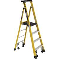 Heavy-Duty Rolling Podium Ladder, 3 Steps, 27-3/5" Step Width, 48" Platform Height, Fibreglass VD476 | Ottawa Fastener Supply