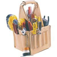 Porte-outils pour &eacute;lectricien et travaux d'entretien, Cuir, 17 pochettes, Beige Ottawa Fastener Supply