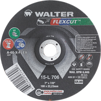 Meules &agrave; moyeu d&eacute;port&eacute; Flexcut, 7", 60 Grain, Oxyde d'aluminium, 7/8", 8600 Tr/min, Type 29 Ottawa Fastener Supply