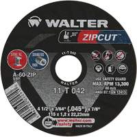 Zipcut™ Cut-Off Wheel, 4-1/2" x 3/64", 7/8" Arbor, Type 1, Aluminum Oxide, 13300 RPM VV150 | Ottawa Fastener Supply