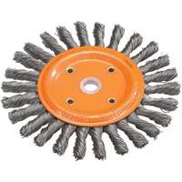 Disque &agrave; fils nou&eacute;s torsad&eacute;s d'&eacute;tabli, Dia. 6", Fils 0,0118", Arbre 5/8", Acier Ottawa Fastener Supply