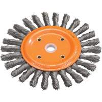 Disque &agrave; fils nou&eacute;s torsad&eacute;s d'&eacute;tabli, Dia. 8", Fils 0,0118", Arbre 5/8", Acier Ottawa Fastener Supply