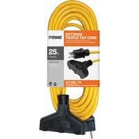 Vinyl Extension Cord, Outdoor, SJTW, 12/3 AWG, 15 A, 3 Outlet(s), 25' Ottawa Fastener Supply