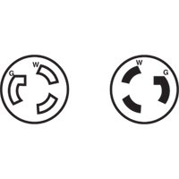 2-Pole 3-Wire Grounding Locking Plug, Nylon, 15 Amps, 250 V, L6-15P Ottawa Fastener Supply