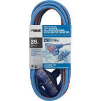 Arctic Blue TPE-Rubber Extension Cord, All-Weather, SJEOW, 12/3 AWG, 15 A, 3 Outlet(s), 25' Ottawa Fastener Supply