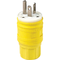 Wetguard Watertight Straight Blade Plug, Plastic, 20 A, 250 V Ottawa Fastener Supply