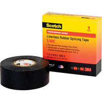 Scotch<sup>®</sup> Linerless Rubber Splicing Tape 130C, 25.4 mm (1") x 9.14 m (30'), Black XC323 | Ottawa Fastener Supply