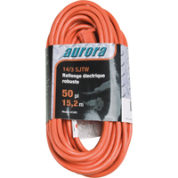 Vinyl Extension Cord, Outdoor, SJTW, 14/3 AWG, 15 A, 50' Ottawa Fastener Supply