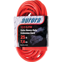 Vinyl Extension Cord, Outdoor, SJTW, 12/3 AWG, 15 A, 3 Outlet(s), 25' Ottawa Fastener Supply