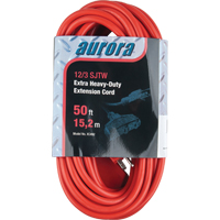 Vinyl Extension Cord, Outdoor, SJTW, 12/3 AWG, 15 A, 3 Outlet(s), 50' Ottawa Fastener Supply