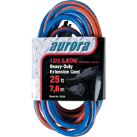 All-Weather TPE-Rubber Extension Cord With Light Indicator, SJEOW, 12/3 AWG, 15 A, 25' XC503 | Ottawa Fastener Supply