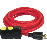 Generator Extension Cord with Resets, SJTW, 10 AWG, 20 A, 4 Outlet(s), 25' XE667 | Ottawa Fastener Supply
