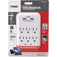 Prime&reg; USB Charger with Surge Protector Ottawa Fastener Supply