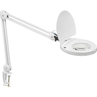 LED Magnifier with A-Bracket, 3 Diopter, LED Light, 47" Arm, C-Clamp, White XH199 | Ottawa Fastener Supply