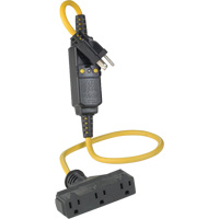 Triple-Tap Inline GCFI Extension Cord & Connector, 120 V, 15 Amps, 3' Cord Ottawa Fastener Supply