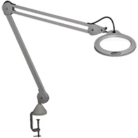 Magnifying Lamp, 5 Diopter, LED Light, 45" Arm, C-Clamp, Grey Ottawa Fastener Supply