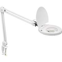 Adjustable Magnifier Lamp, 5 Diopter, LED Light, 47" Arm, C-Clamp, White XI489 | Ottawa Fastener Supply