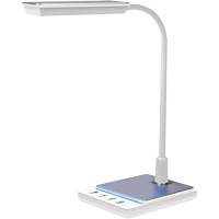Goose Neck Desk Lamp with USB Charger, 8 W, LED, 15" Neck, White XI753 | Ottawa Fastener Supply