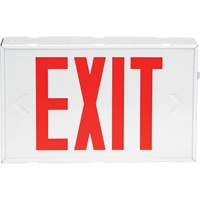 Exit Sign, LED, Battery Operated/Hardwired, 12-1/5" L x 7-1/2" W, English Ottawa Fastener Supply