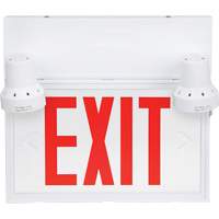 Exit Sign with Security Lights, LED, Battery Operated/Hardwired, 12-1/10" L x 11" W, English Ottawa Fastener Supply