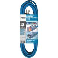 Glacier Flex&reg; Extreme Cold Weather Extension Cord, Outdoor, SJTW, 16/3 AWG, 13 A, 15' Ottawa Fastener Supply