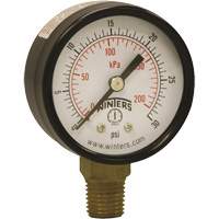 Economy Pressure Gauge, 2" , 0 - 30 psi, Bottom Mount, Analogue YB874 | Ottawa Fastener Supply