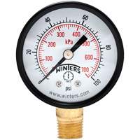Manomètre économique,  2", 0 - 100 psi, Fixation inférieure, Analogique YB876 | Ottawa Fastener Supply