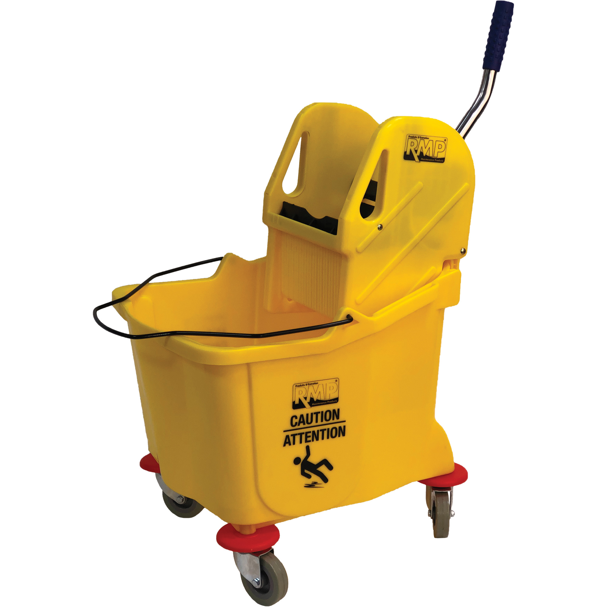 RMP Mop Bucket and Wringer, Down Press, 9.5 US Gal.(38 Quart), Yellow