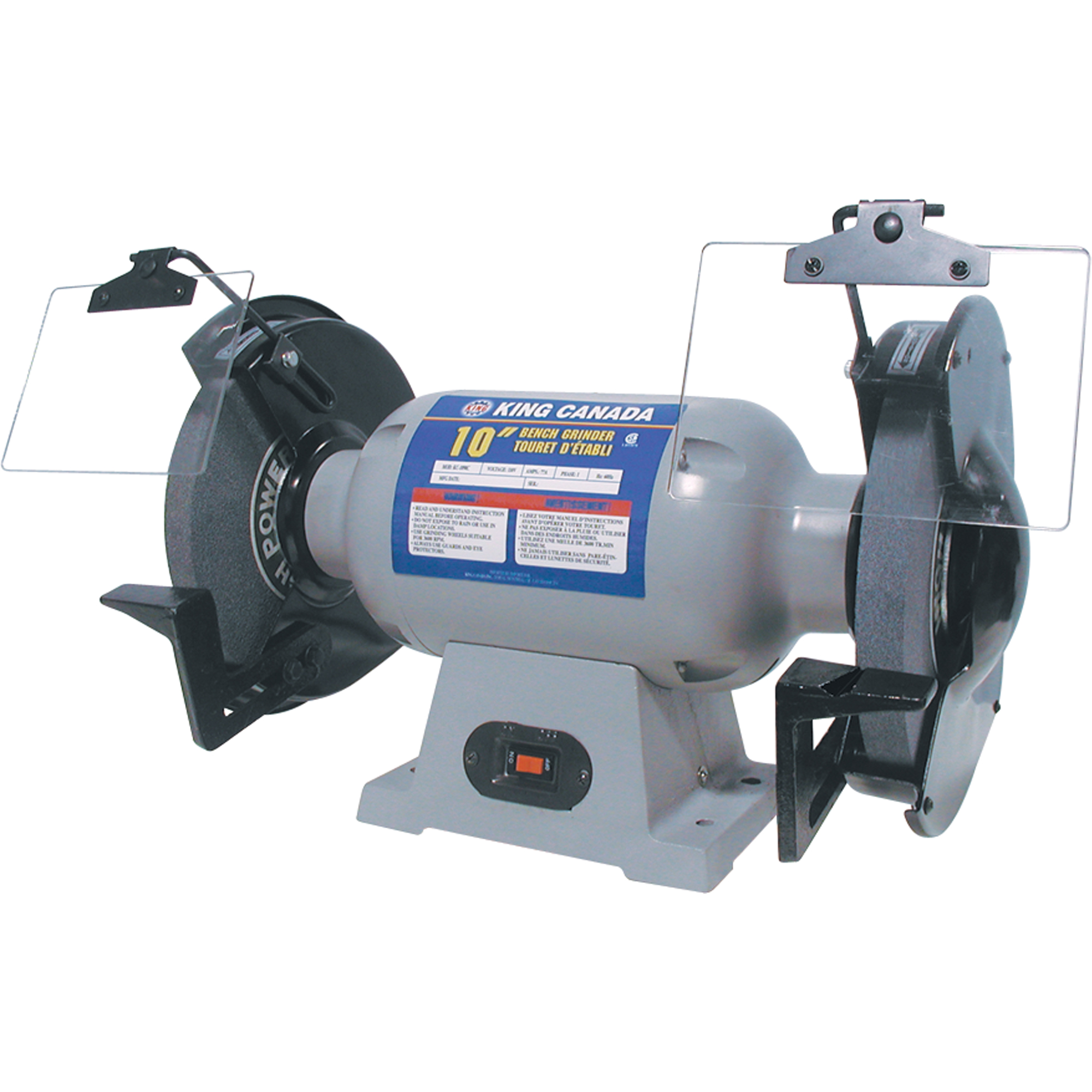 KING CANADA Bench Grinders, 10" Wheel Diameter, 1720 RPM Ottawa Fastener Supply