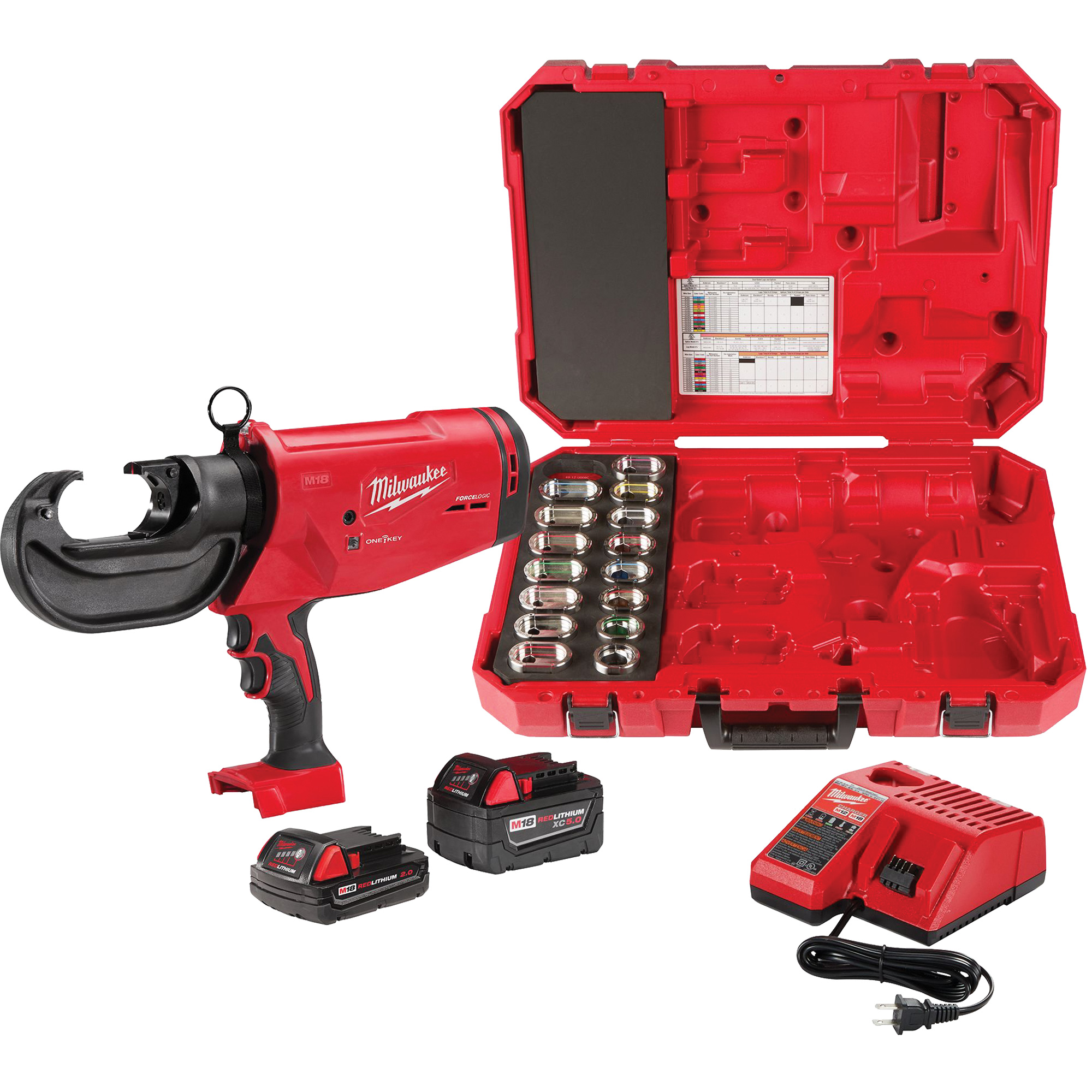 MILWAUKEE M18 Force Logic 750 MCM Crimper Kit with Exact 6 750 MCM